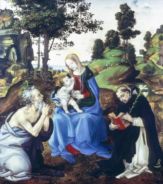 フィリッピーノ・リッピ Painting - 聖家族クリスチャン・フィリッピーノ・リッピ